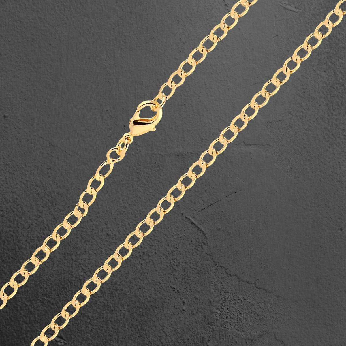 Miniatura Corrente Masculina Grumet Banhada A Ouro 18K 70Cm 3Mm