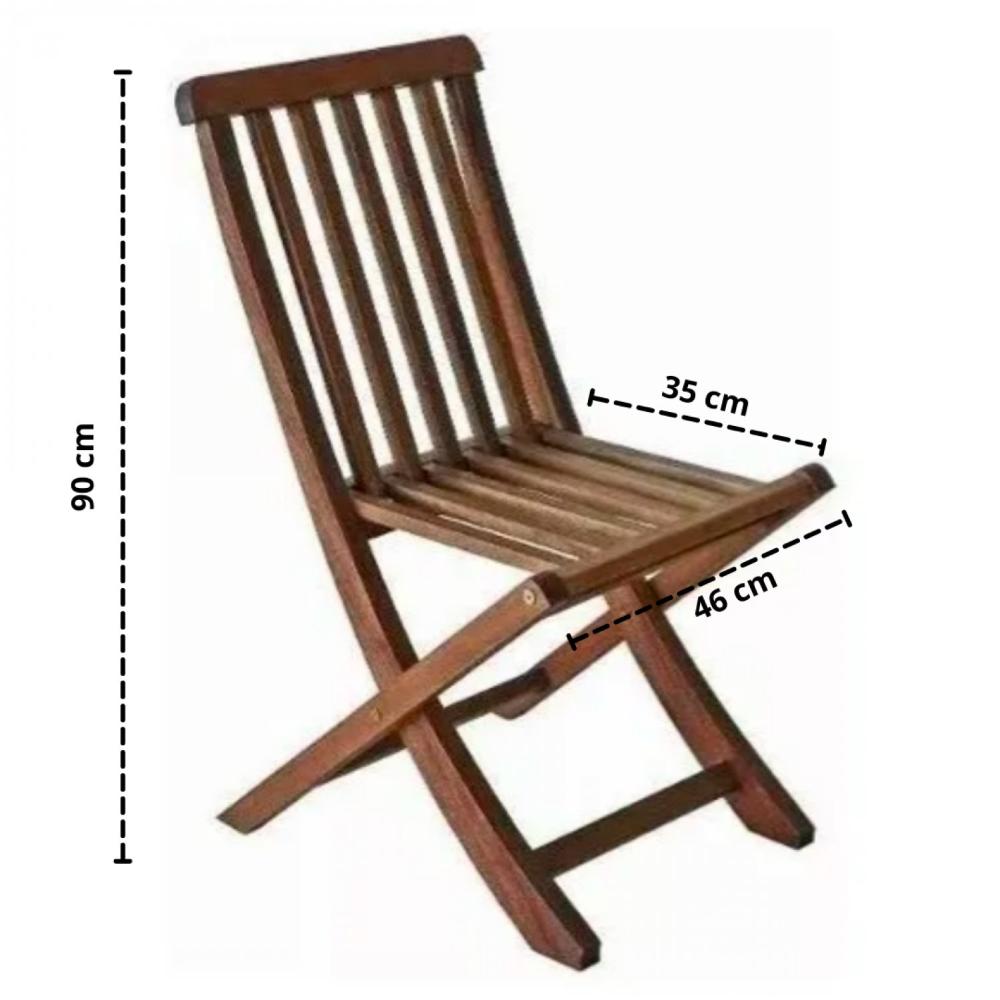 Miniatura Kit 4 Cadeiras Dobráveis Cas Abao Cedro Rosa Madeira