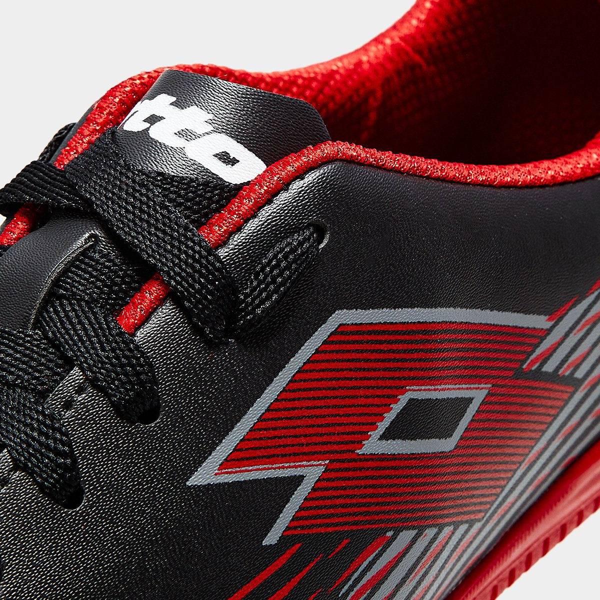Chuteira Futsal Lotto Solista Razzo Unissex Preto+Vermelho - 37