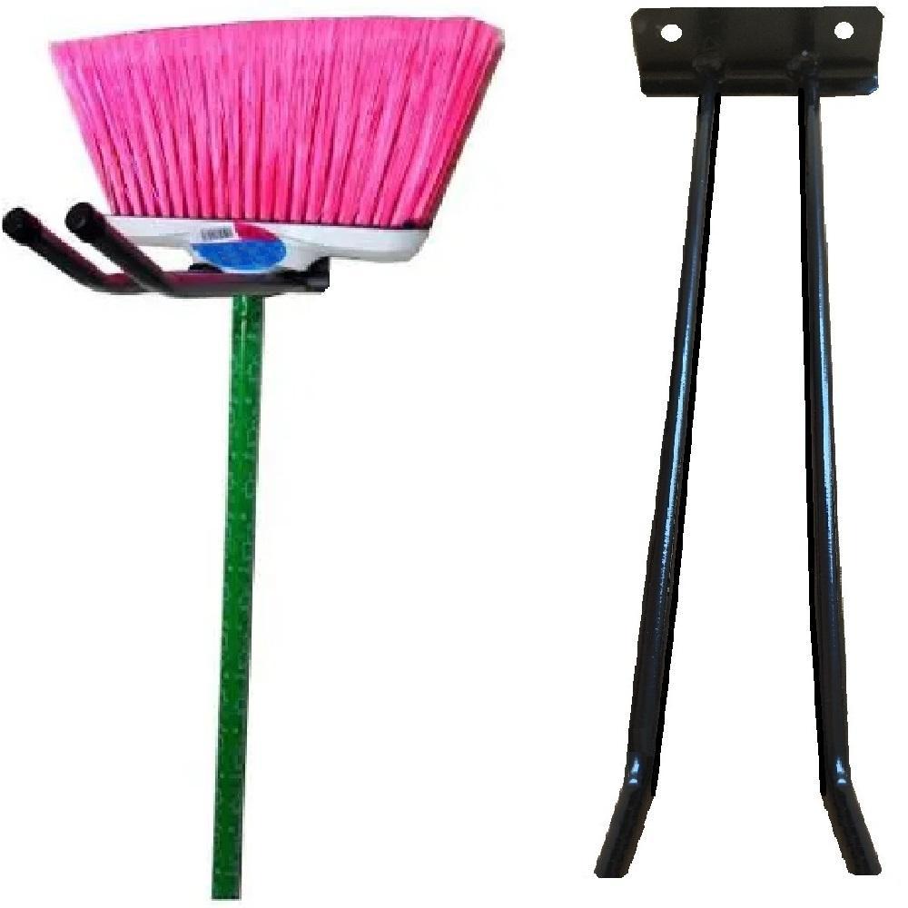 Miniatura Suporte Parede Vassouras/Rodos - Gancho Lavanderia 30cm