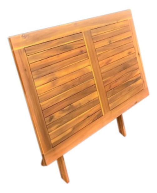 Miniatura Mesa Dobravel De Madeira Para Varanda E Jardim 120X70 Cm