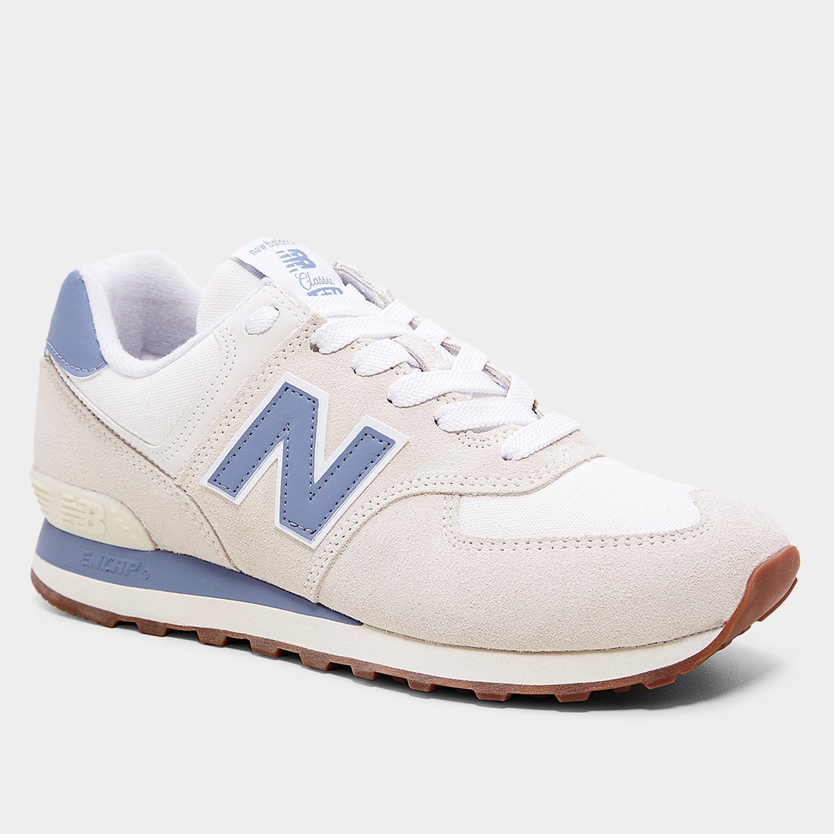 Miniatura Tênis New Balance 574 V2 Unissex Bege+Azul - 40
