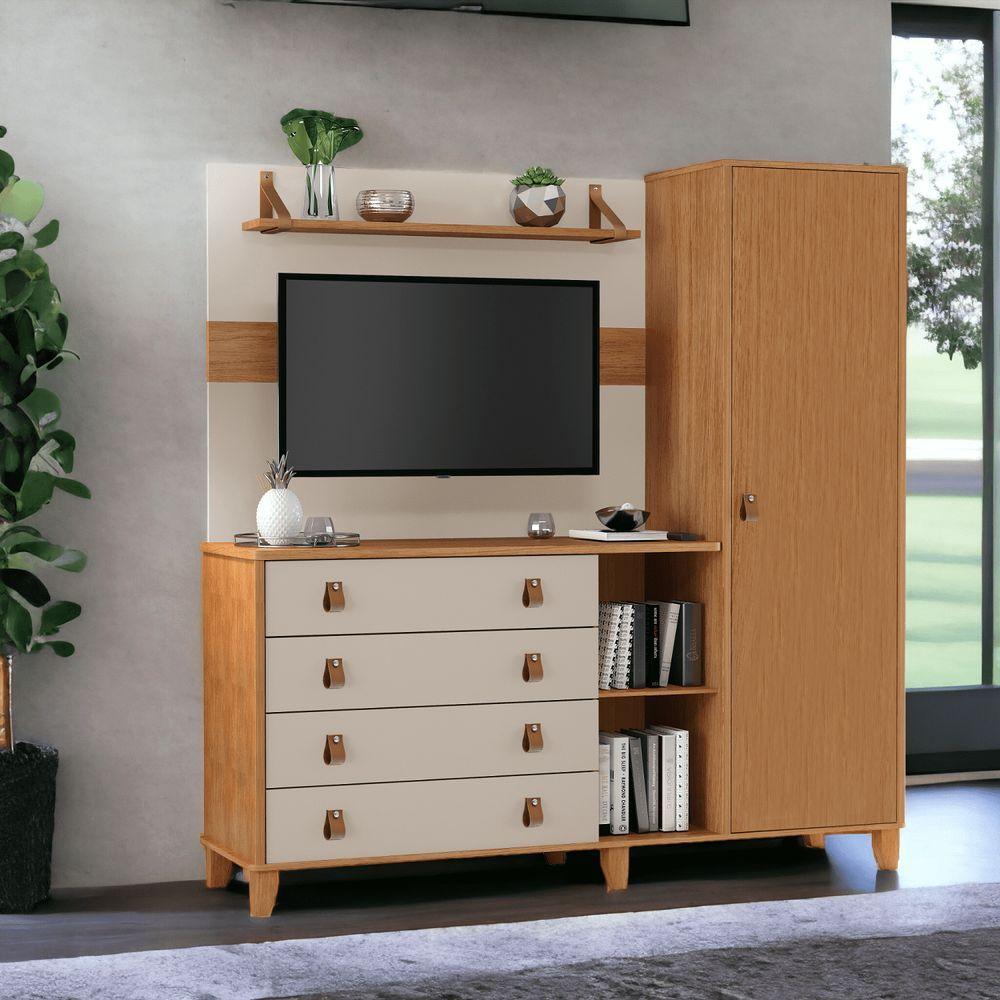 Miniatura Multiuso Maldivas Com 2 Opções De Uso Mdf Off White/nature