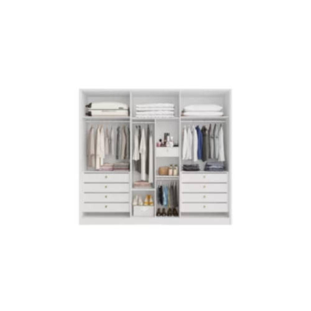 Miniatura Guarda-roupa Casal 6 Portas 9 Gavetas 2,70m - Ibiza-branco - Bianchi Móveis