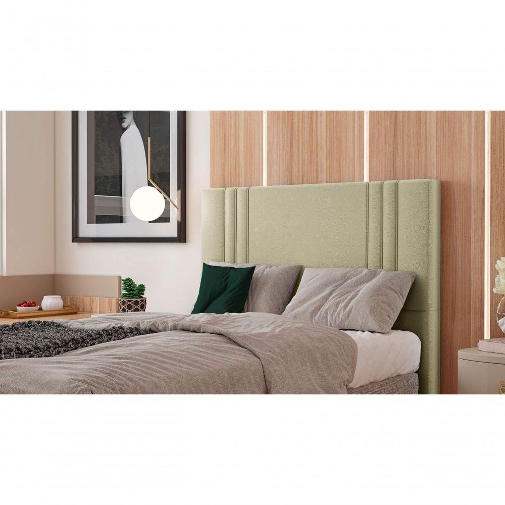 Miniatura Cabeceira Box Queen Londres Em Corino Cor:bege