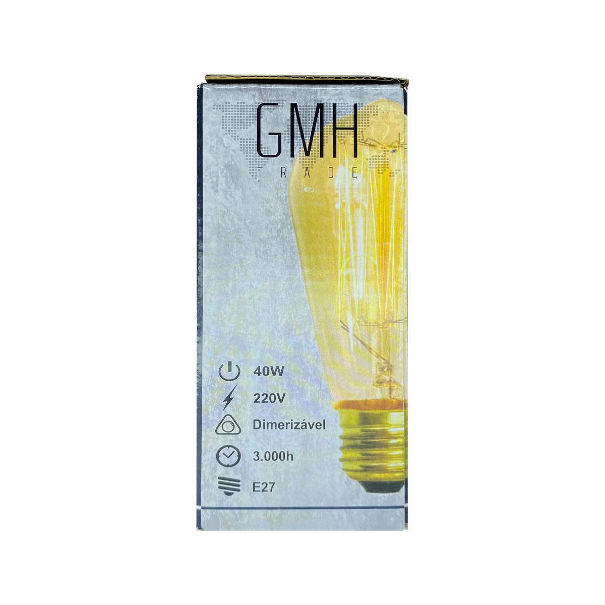 Miniatura Kit 8 Lâmpadas De Filamento De Carbono Vintage Retrô Gmh 40W