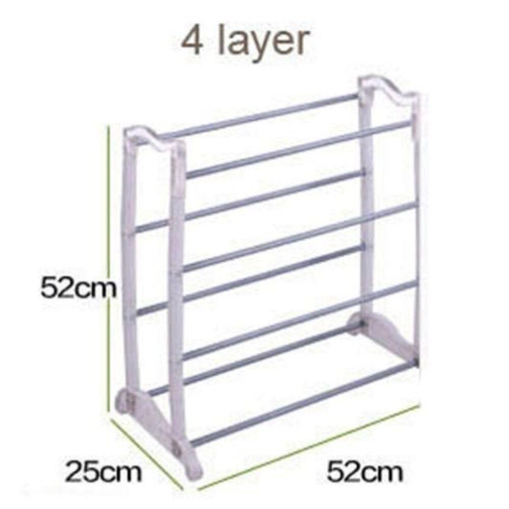 Miniatura Kit 3 Sapateira Em Metal 24 Sapatos 4 Prateleiras 12 Pares Portatil Organizador Guarda Roupa Closet