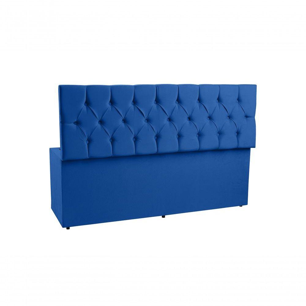 Miniatura Recamier Baú Cama Solteiro Box 90cm Madrid Suede Azul Dal Poz Estofados