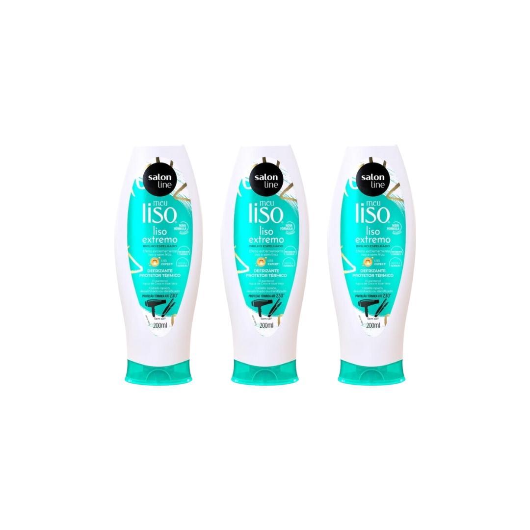 Miniatura Defrizante Salon Line Meu Liso Extremo 200Ml - Kit Com 3Un