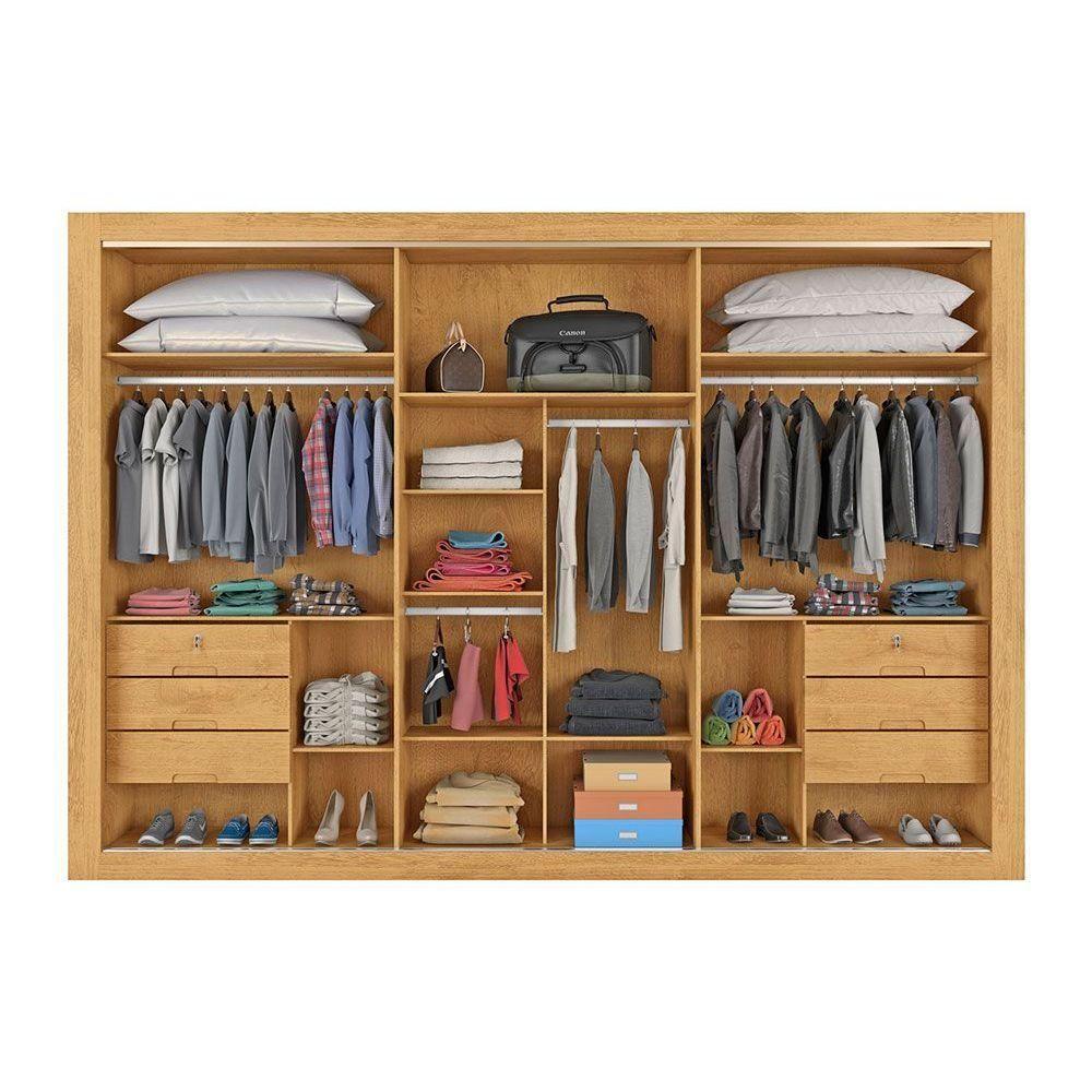 Miniatura Guarda Roupas 3 Portas De Correr 1 Ripada E 6 Gavetas Vitória Branco Acetinado - Europa