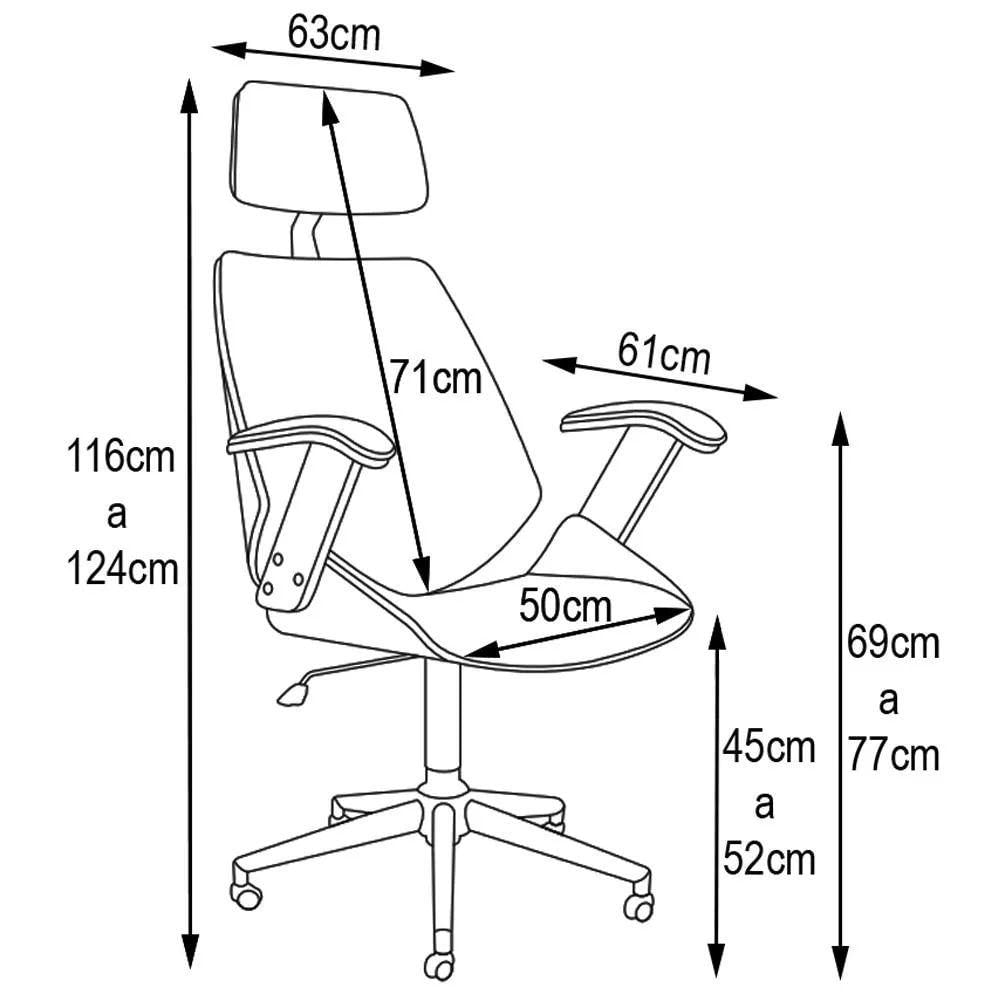 Miniatura Kit 2 Cadeiras De Escritório Presidente Giratória Liziê R02 Sintético Preto - Mpozenato
