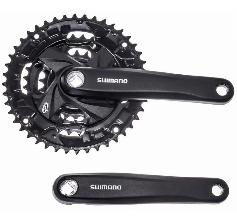 Miniatura Pedivela Shimano Altus 170Mm Ponta Quadrada 7/8V Preto