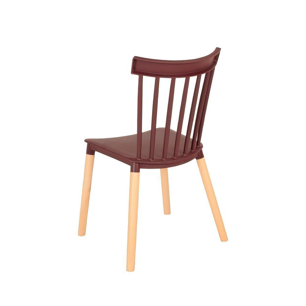 Miniatura Conjunto Mesa De Jantar Hairpin 130x80 Natural Com 4 Cadeiras Eiffel Windsor - Marrom