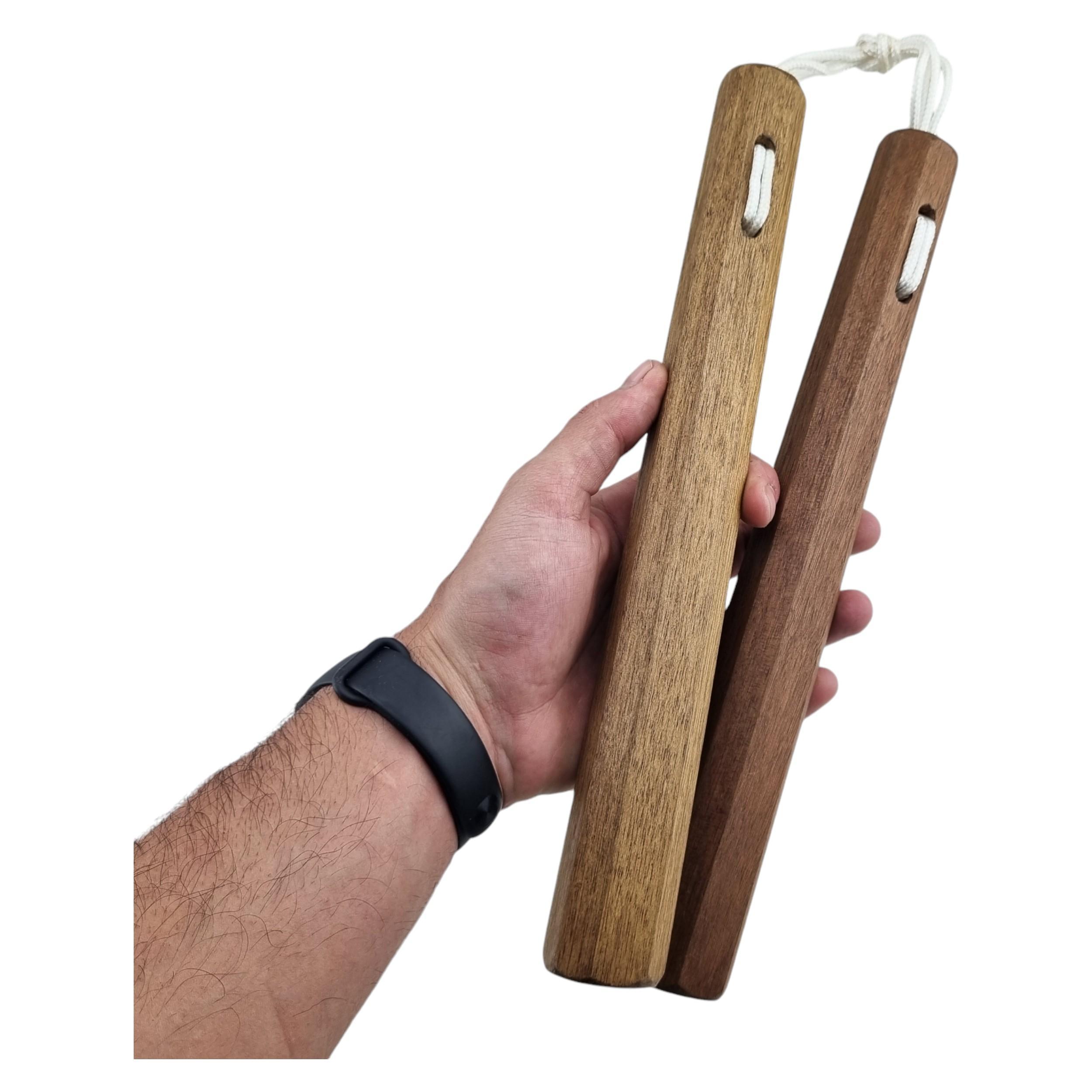 Miniatura Nunchaku De Madeira 30Cm Para Treino Artes Marciais Kung Fu
