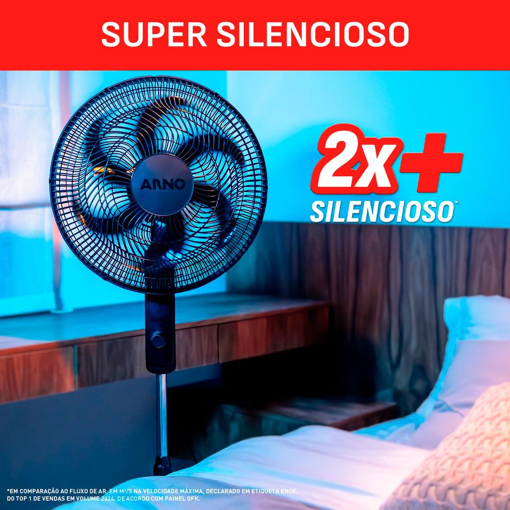 Miniatura Ventilador de Coluna Arno 40cm 6 Pás Essential VE2C Preto 127V Preto - 127V