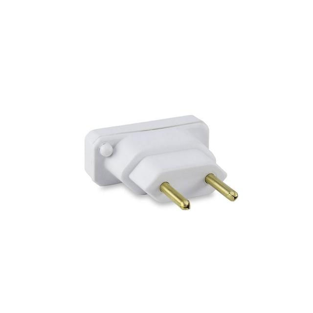 Miniatura Pino Adaptador Chato Para Tomada Branco Forceline