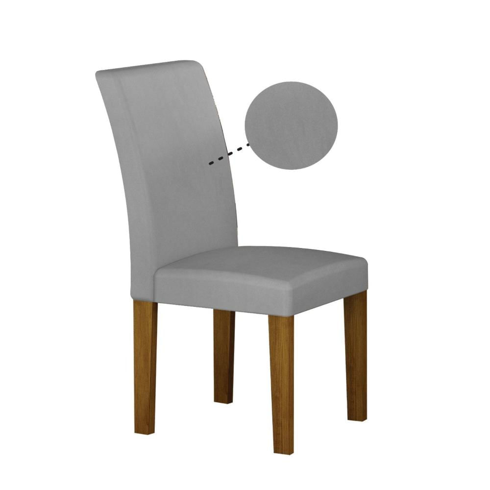 Miniatura Conjunto 2 Cadeiras Estofadas Napoli Freijó/Prata