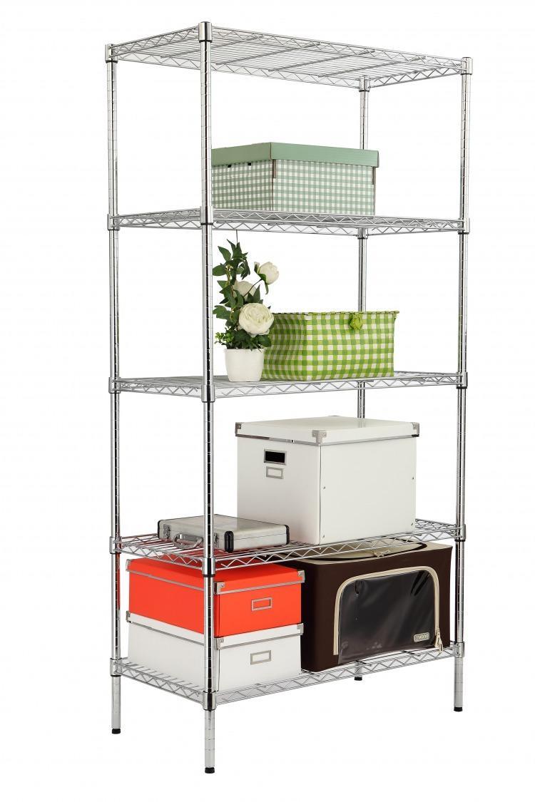 Miniatura Estante De Aço Cromado 5 Prateleiras Rack Aramado C Forros
