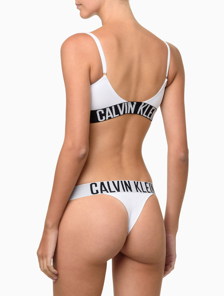 Miniatura Calcinha Fio Dental Micro Intense Power Calvin Klein Underwear - Branco/Branco Calcinha Fio Dental Micro Intense Power Calvin Klein Underwear Branco/Branco g