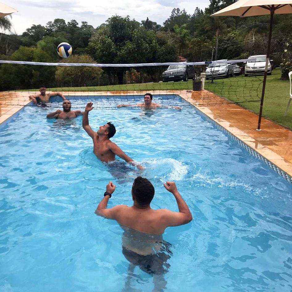 Miniatura Rede De Biribol Vôlei De Piscina Preta