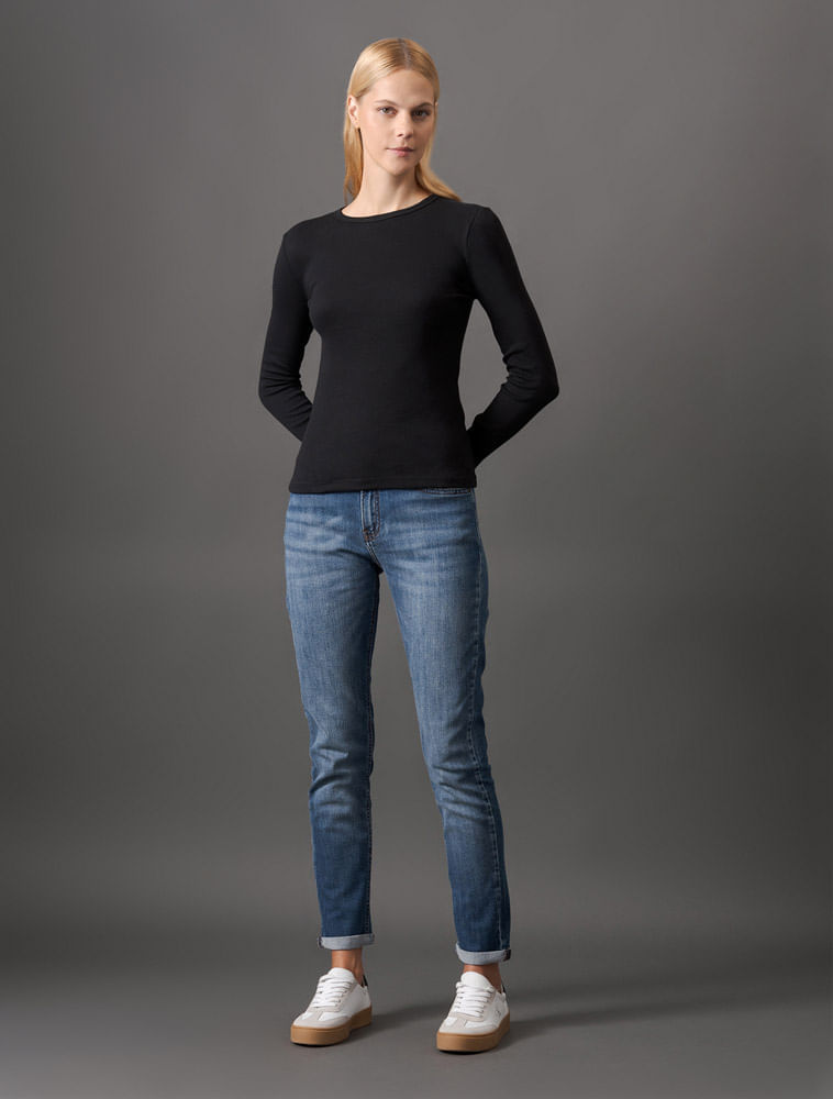 Miniatura Calça Jeans Feminina Slim Tom Médio Calvin Klein Jeans - Azul Médio Calça Jeans Feminina Slim Tom Médio Calvin Klein Jeans Azul Médio 34