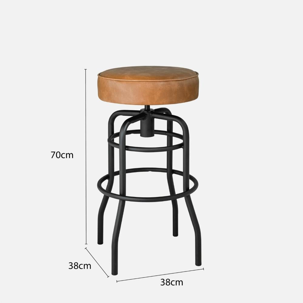 Miniatura Banqueta de Aço Giratória Paris Compoarte Preto/Caramelo