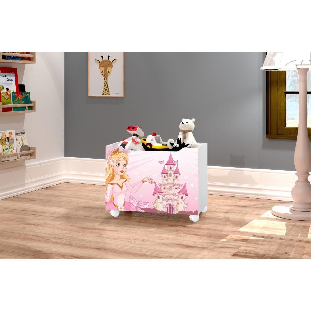 Miniatura Caixa Para Brinquedo Princesa Branco/Rosa