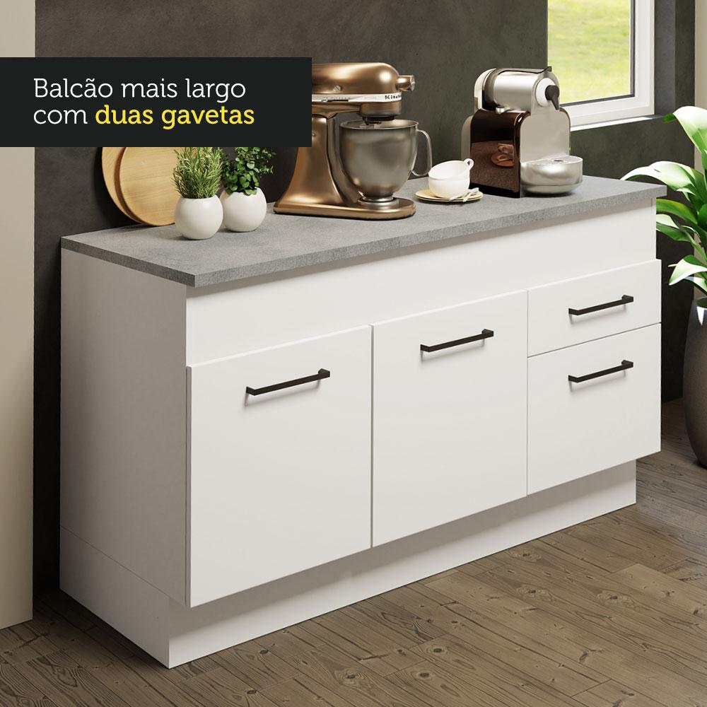 Armário de Cozinha Compacta 150cm Branco Agata Madesa 01 Branco