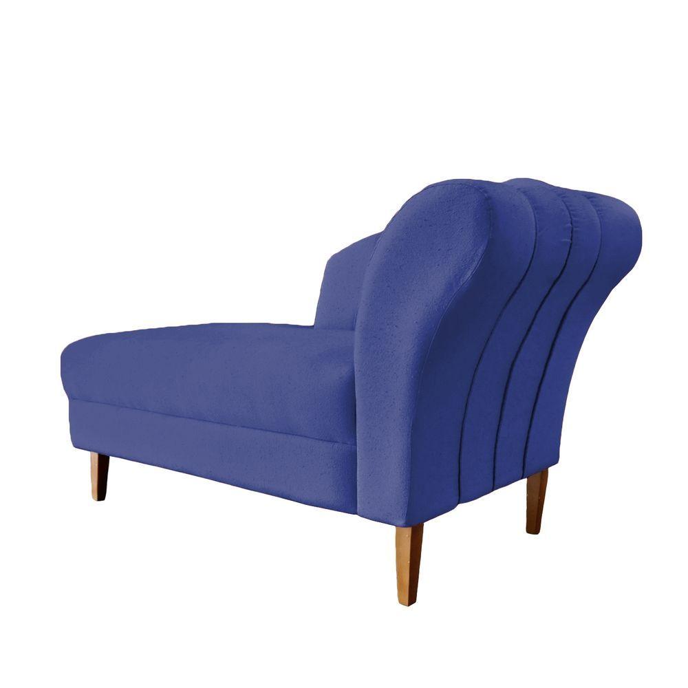 Miniatura Recamier Divã Olivia 1,60cm Suede Azul Marinho - Lares Decor