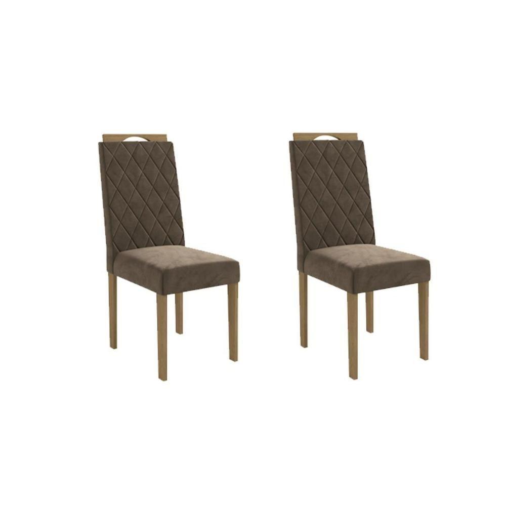 Miniatura Kit 2 Cadeiras Sala Jantar 2cad152 2 Un Freijó - Assento-encosto Veludo Deluxe Chumbo - Kappesberg