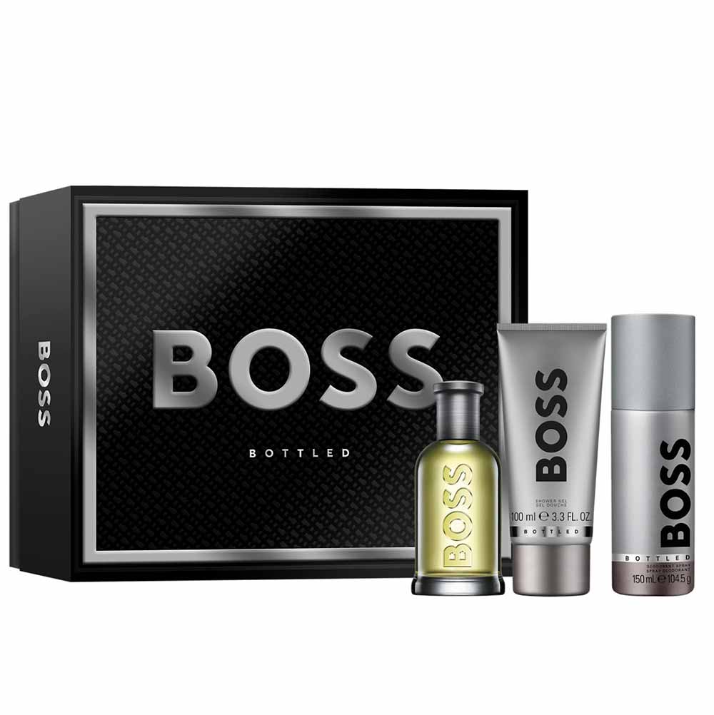 Miniatura Hugo Boss Boss Bottled Coffret Perfume Masculino EDT + Showe Gel + Desodorante Kit