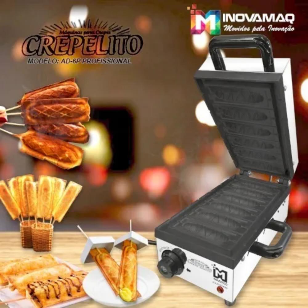 Miniatura Máquina Crepe Suíço Palito Inovamaq 6 Crepes - Modelo 127V