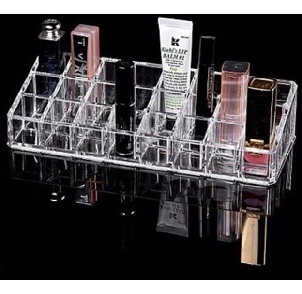 Miniatura Organizador Batons Cosméticos Acrílico Grande 24 Divisorias