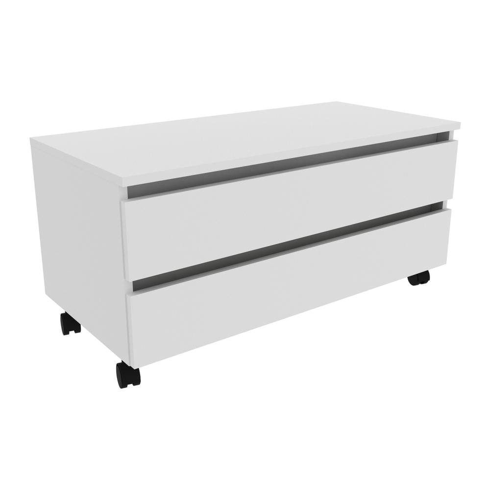 Miniatura Gabinete Banheiro 2 Gavetas com Rodízios 80cm Multimóveis CR10083 Branco