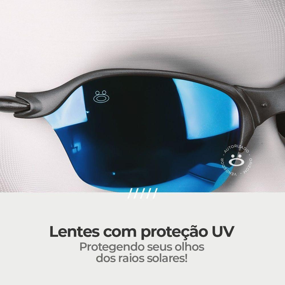 Miniatura Oculos Sol Proteção Uv Masculino Praia Lupa Metal + Case Estiloso Presente Lente Espelhada Original