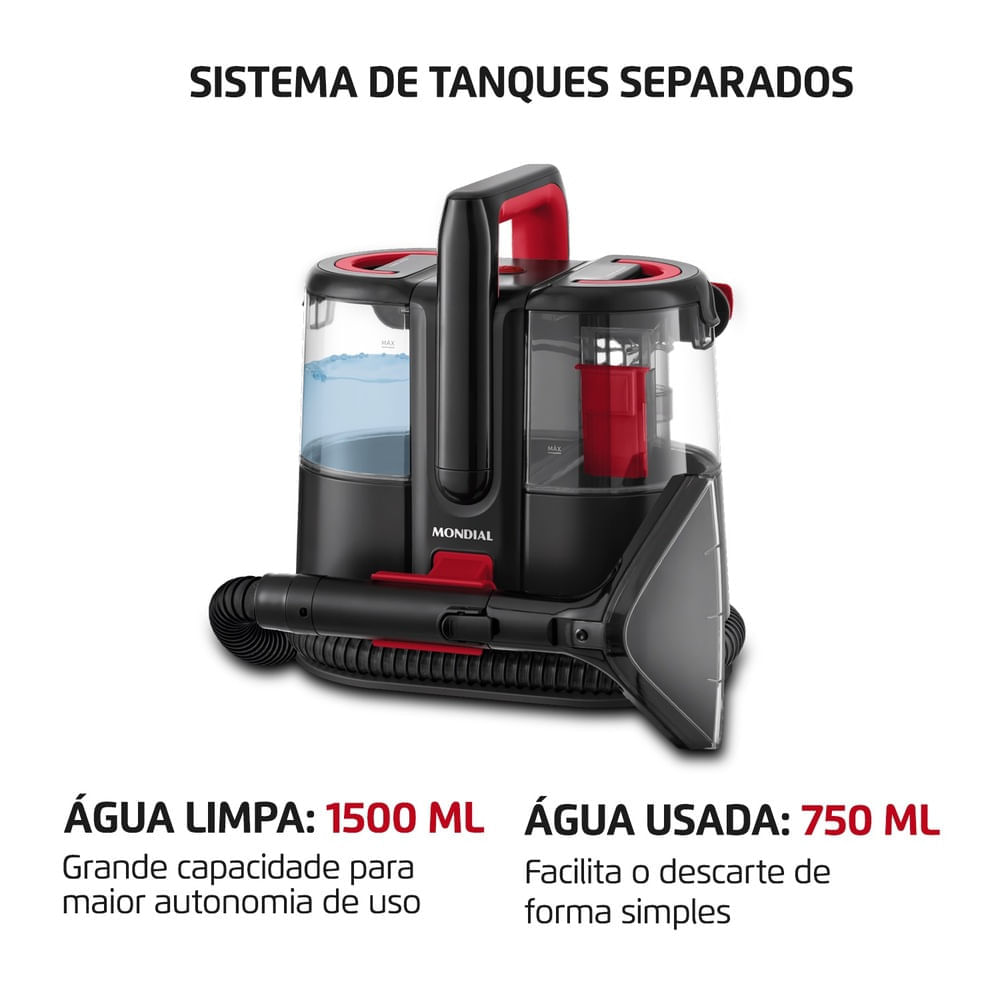 Miniatura Extratora e Higienizadora Portátil Deep Cleaner I Mondial 1650W - EXP-01-R 110