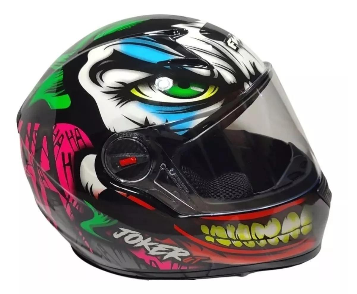 Miniatura Capacete Moto Fechado Fw3 Gt Joker Coringa Brilhante Tama 60