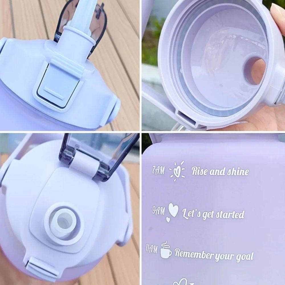 Kit Garrafa De Água Esportiva 2L + 700 Ml Marcador De Tempo