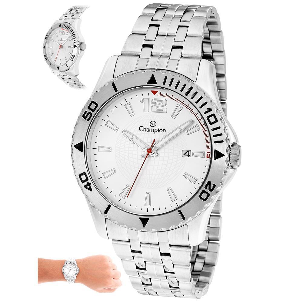 Miniatura Relógio Champion Masculino Ref: Ca31462Q Casual Aço Prateado