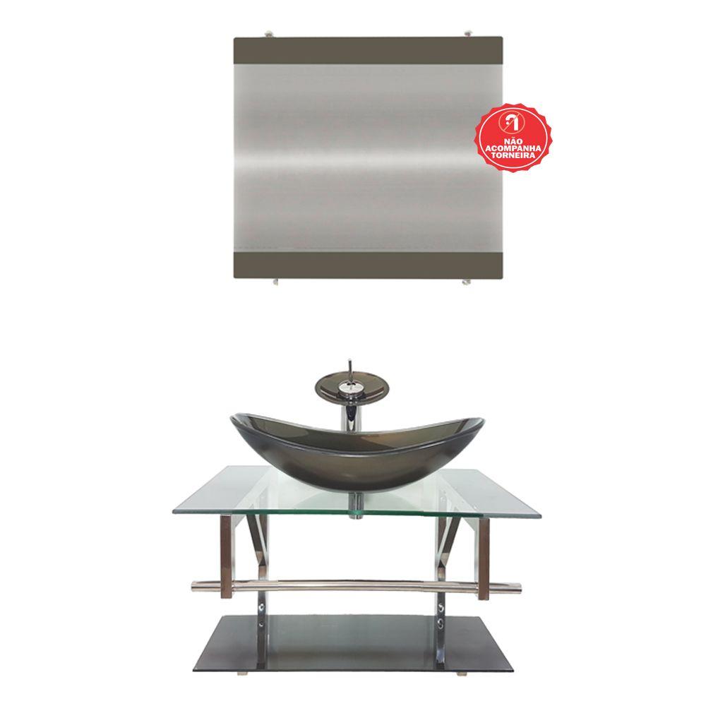 Miniatura Gabinete de Vidro Sérvia 60cm Iq Inox Ouro Envelhecido