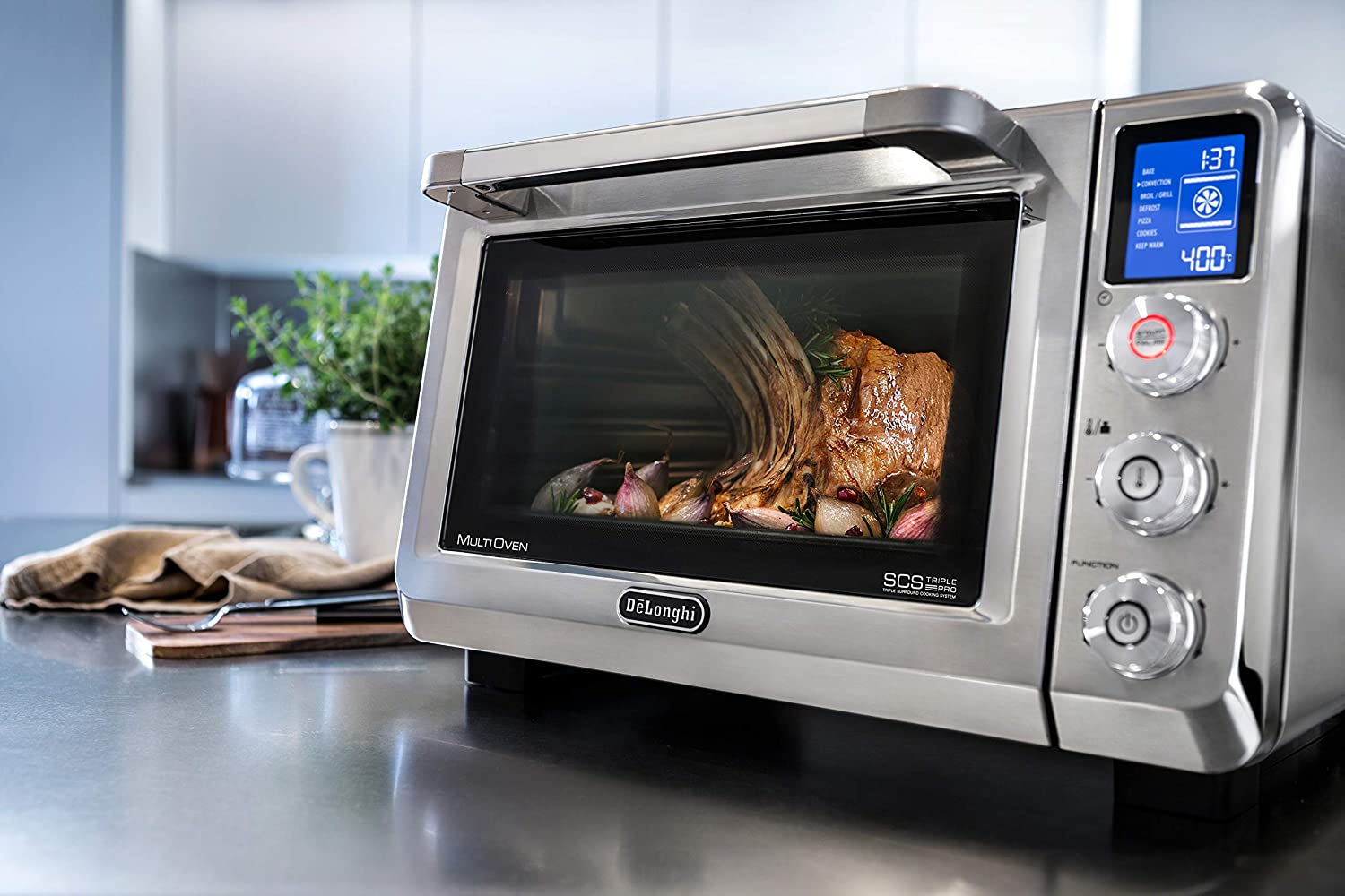 Miniatura DeLonghi Livenza Forno Elétrico de Bancada 24L com Visor LED 1800W110V Aço Inoxidável