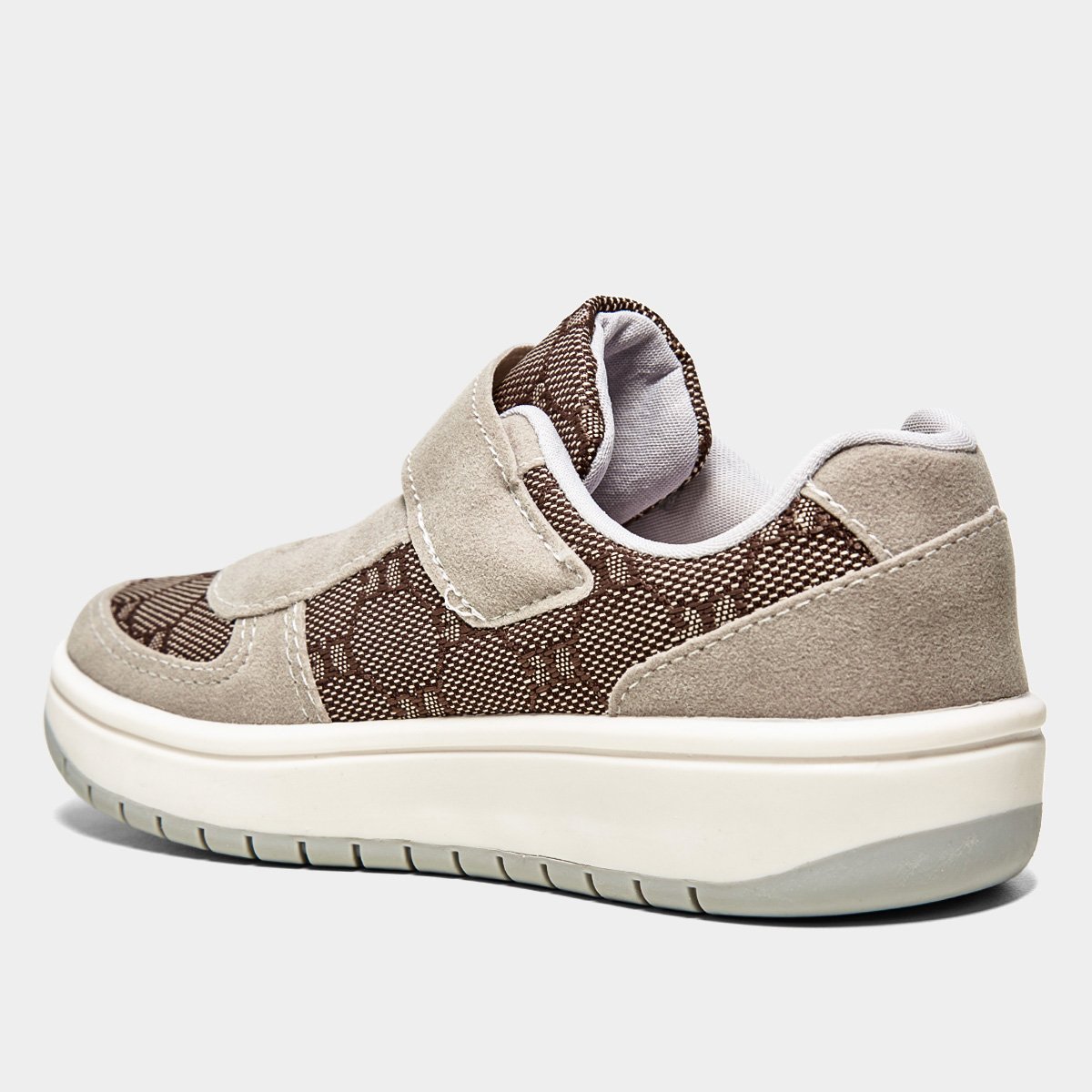 Miniatura Tênis Infantil Kurz Casual Menino Marrom+Cinza - 28