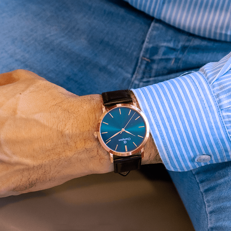 Miniatura Relógio Masculino Champion Analógico Couro Marrom CN20677A