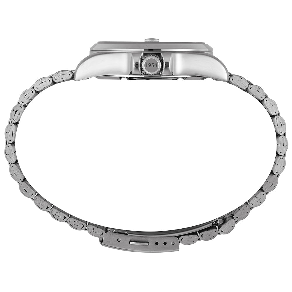 Miniatura Relógio Masculino Aço Prata Automático Mostrador Azul Relógio Masculino Aço Prata 40mm Automático Mostrador Azul
