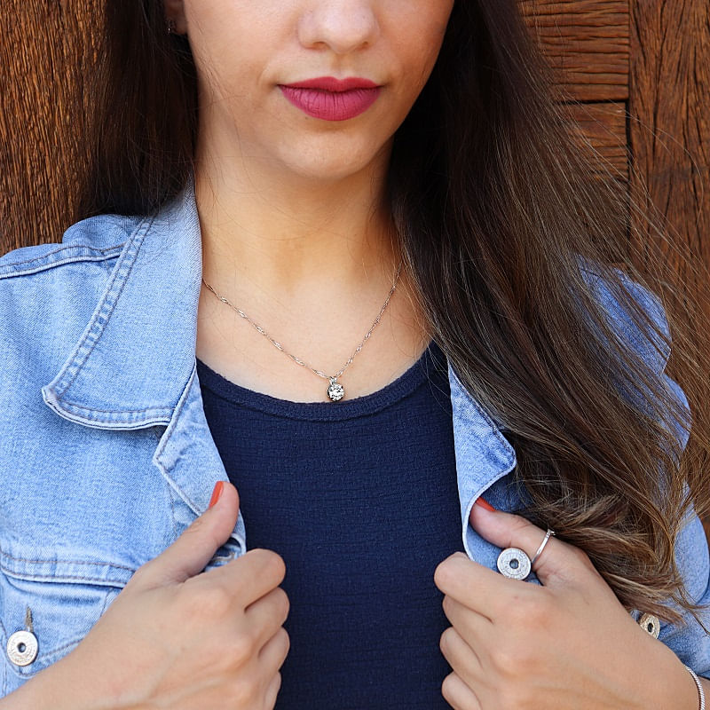 Miniatura Kit Conjunto Semijoias Colar e Brincos Ponto de Luz com Zirconia