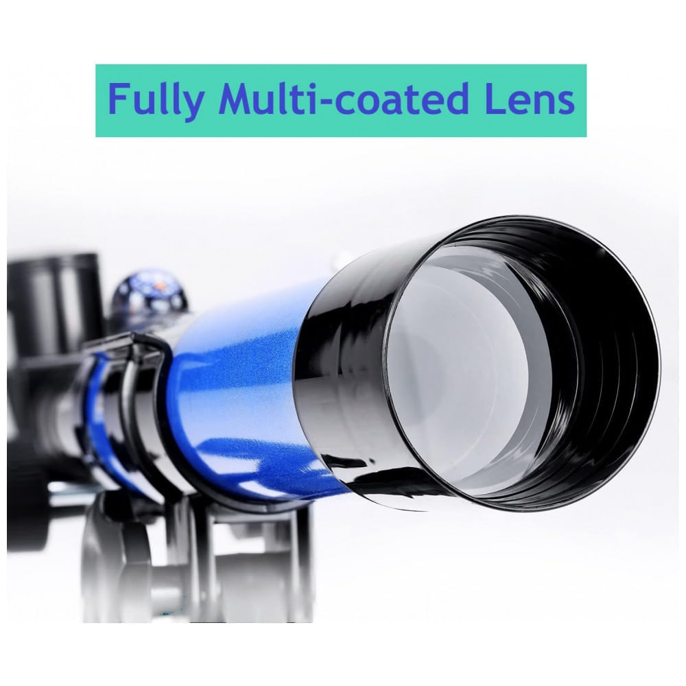 Miniatura Telescópio Astronômico 400x com 3 Oculares de Ampliação e Espelho da Lua, MaxUSee, Azul