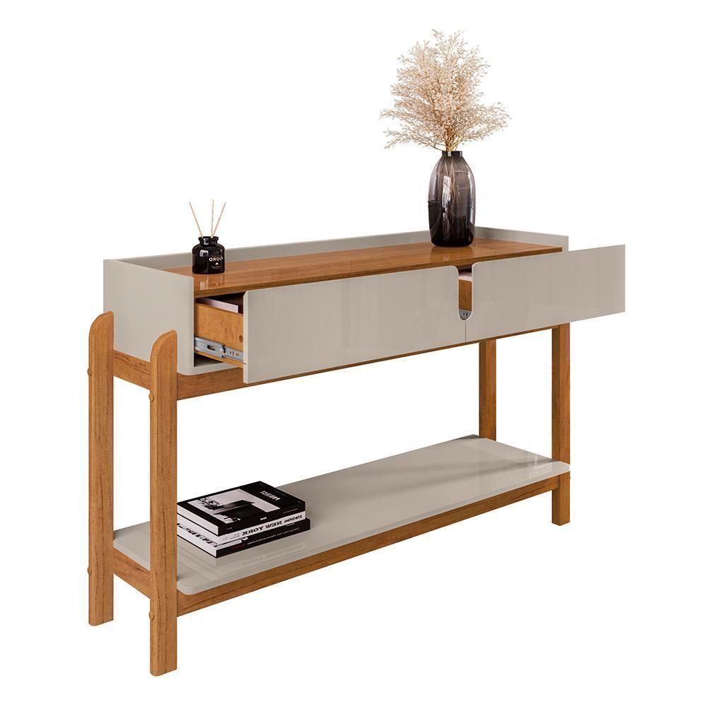 Miniatura Aparador Lizz 2 Gavetas Off White-cedro - Casa D Off White-cedro