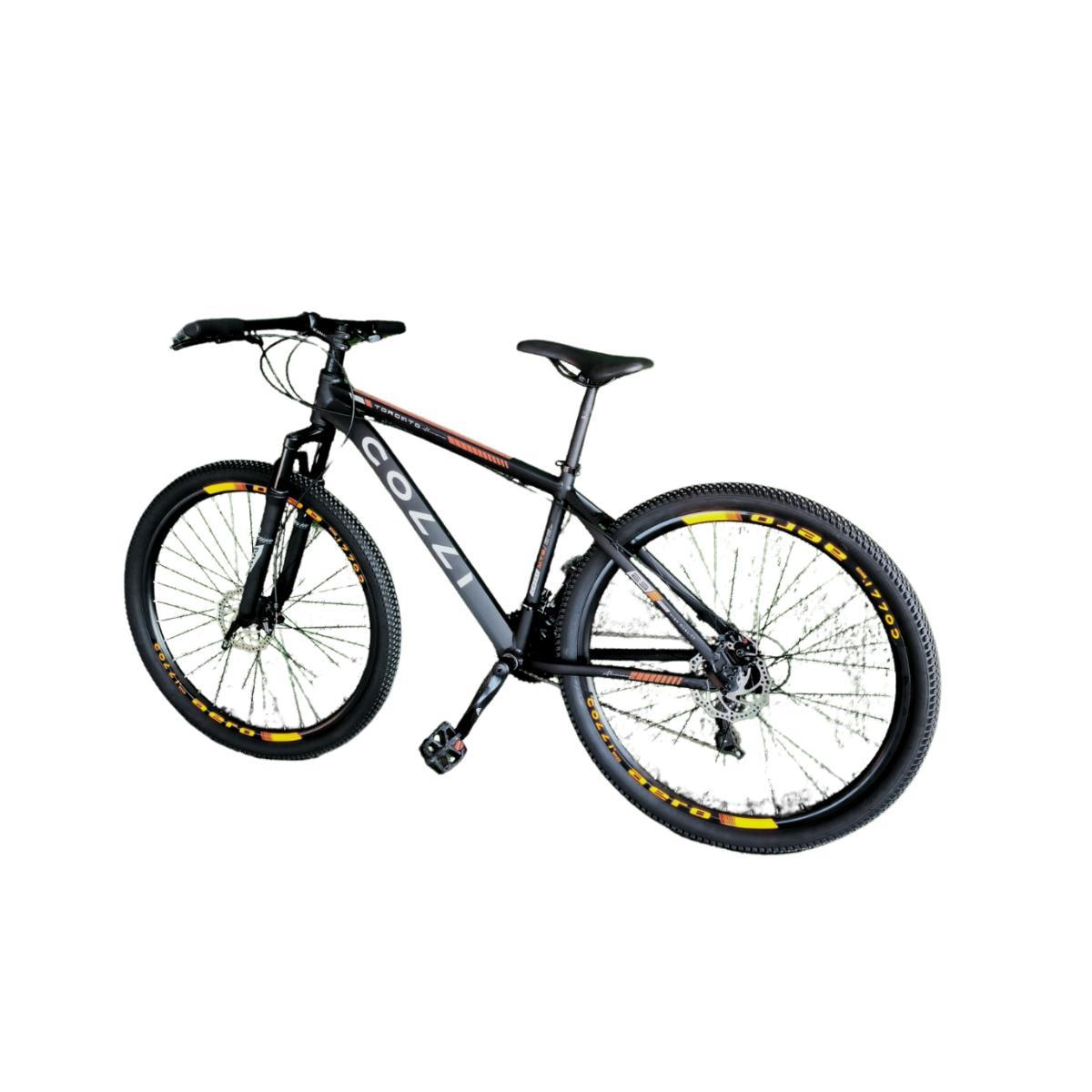 Miniatura Bicicleta Colli Toronto Aro 29 Kit Shimano Preto /Laranja