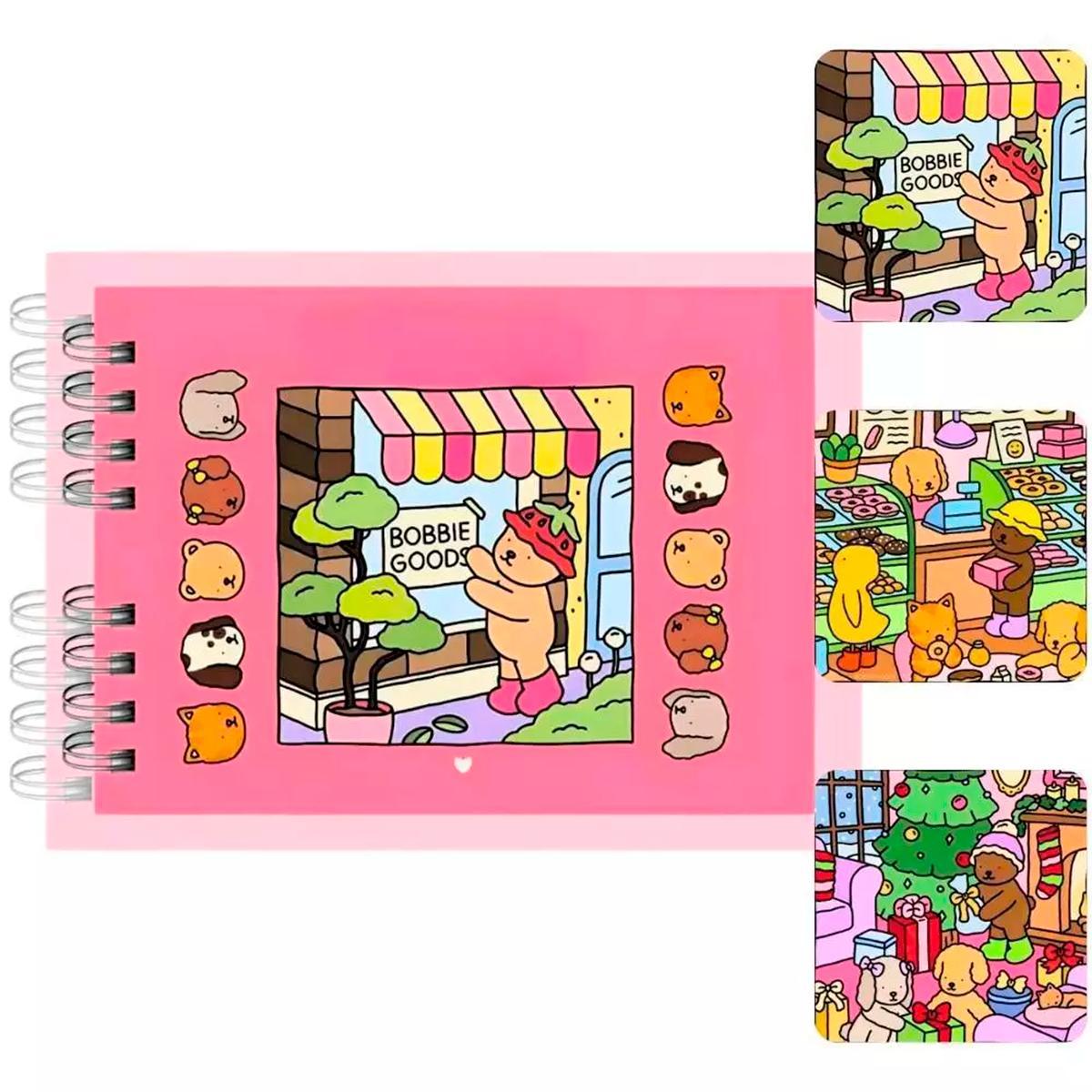 Miniatura Livro Colorir Bobbie Goods Capa Dura 50 Páginas Boobie Goods