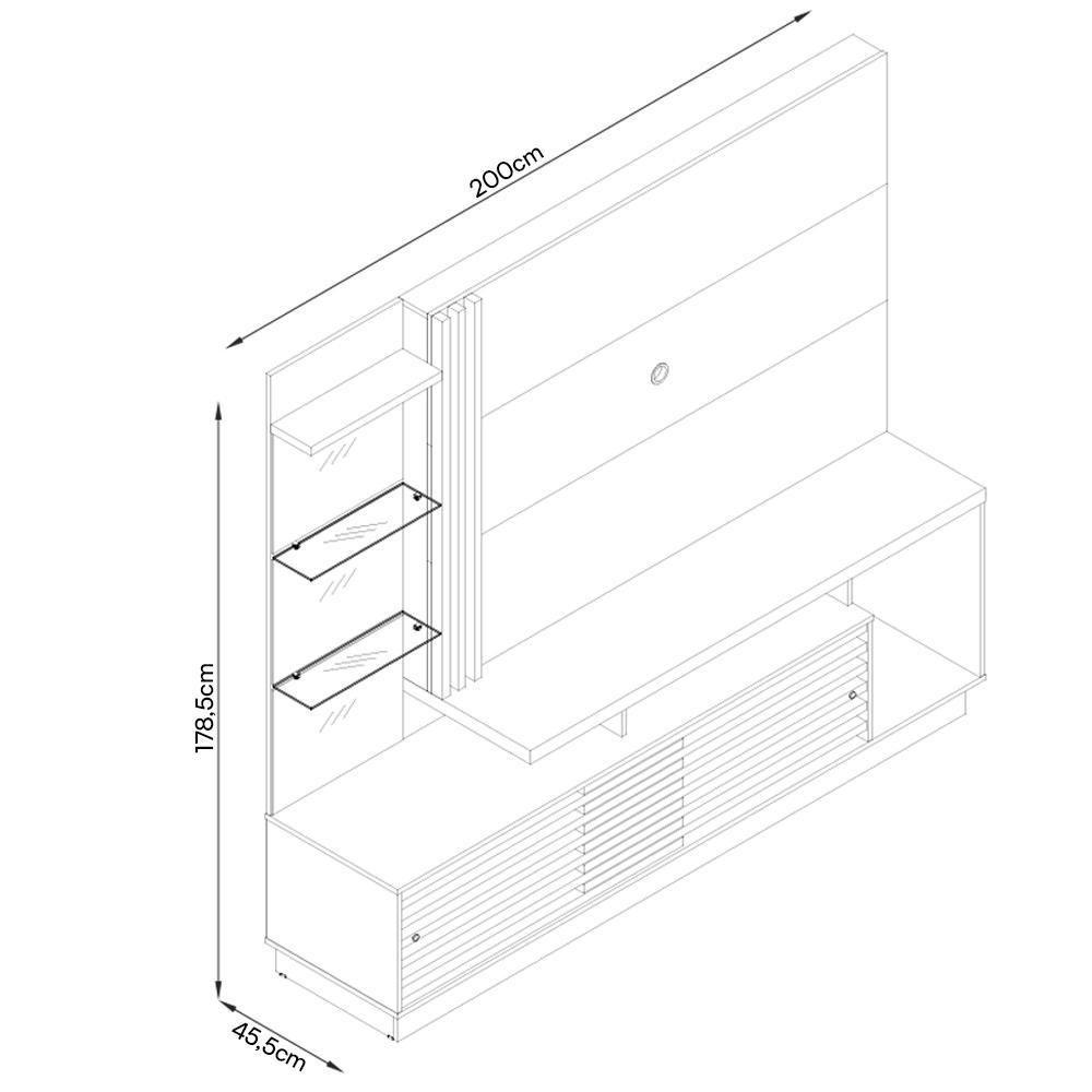 Miniatura Estante Home Theater Frizz Plus Cinamomo Off White Para Tv Até 60 - Madetec Cinamomo Off White